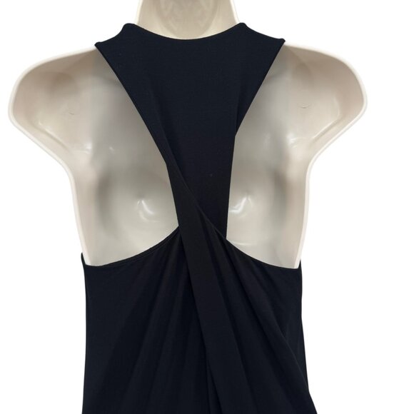 Marcella Maxi Dress Solid Black Sleeveless Twist Back Scoop Neck Pullover Size L - Picture 2 of 11